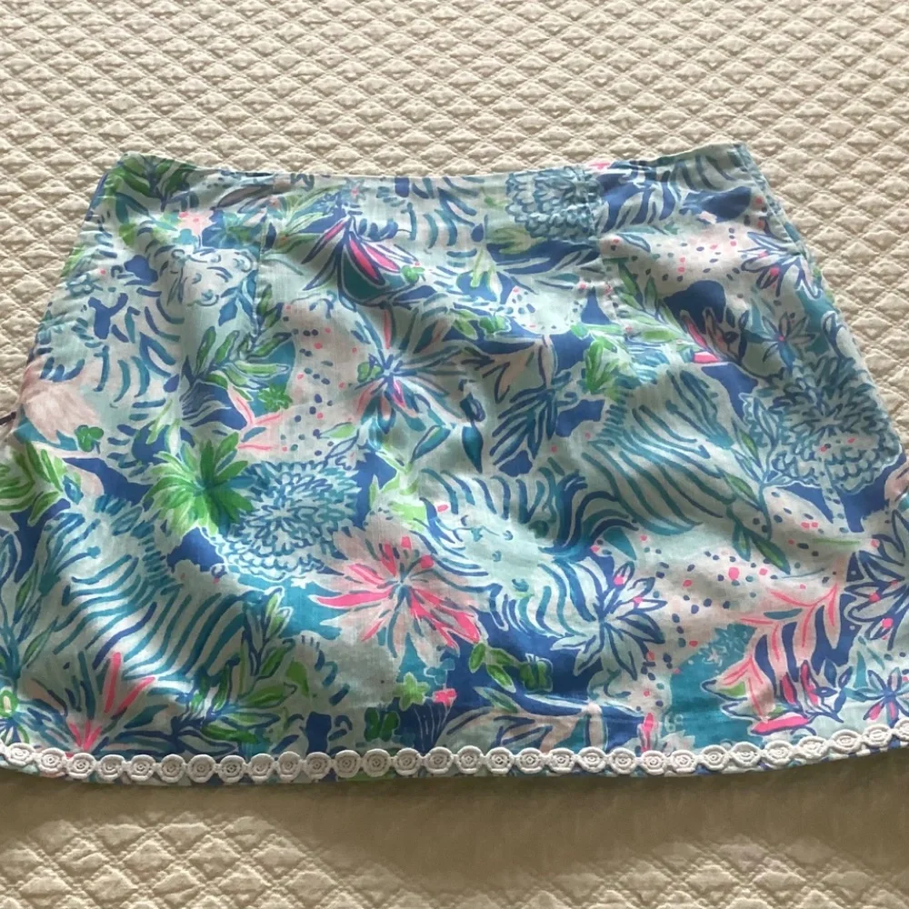 Lilly Pulitzer Patty Skort Coastal Blue Lion Around